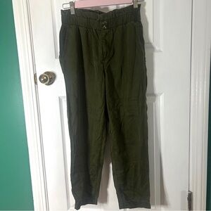 LOFT Dark Green Lyocell Linen style pants SP